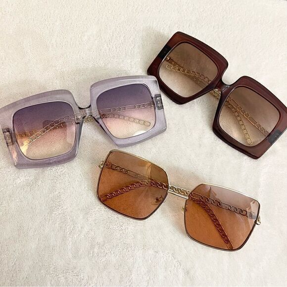 3 Pair of Square Frame Shein Sunglass Bundle - Picture 1 of 11